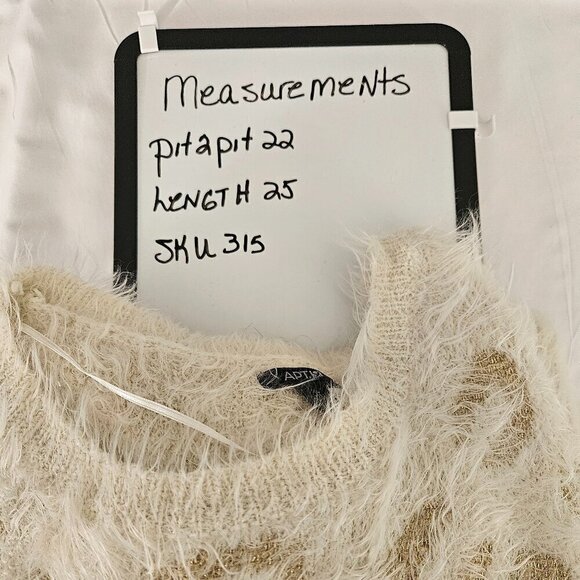 Apt. 9 Cream and Gold Eyelash Knit Leopard Print Sweater XL NWOT - Picture 6 of 6